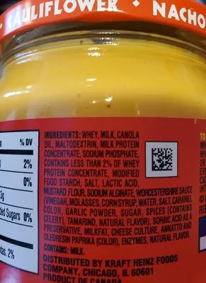 Ingredients Label for Kraft Original Cheese Dip - Verified PROCEED WITH CAUTION