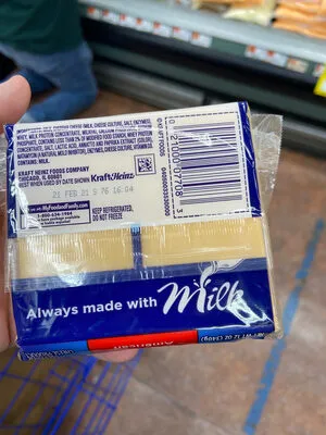 Ingredients Label for Kraft Singles American Cheese - Verified PROCEED WITH CAUTION