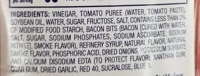 Ingredients Label for Kraft Tangy Bacon Catalina Dressing - Verified PROCEED WITH CAUTION