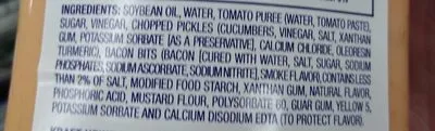 Ingredients Label for Kraft Thousand Island With Bacon Dressing - Verified PROCEED WITH CAUTION