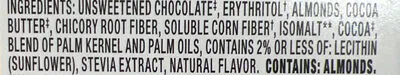 Ingredients Label for Lily's Almond 55% Cocoa Dark Chocolate - Verified CERTIFIED SAFE