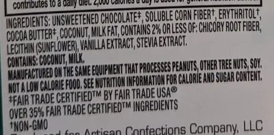 Ingredients Label for Lily's Coconut 55% Cocoa Dark Chocolate - Verified CERTIFIED SAFE