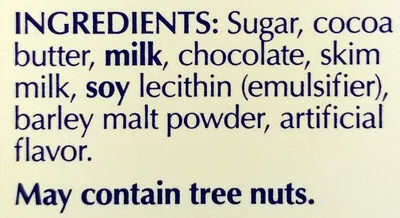 Ingredients Label for Lindt Classic Recipe Milk Chocolate - Verified NOT SAFE