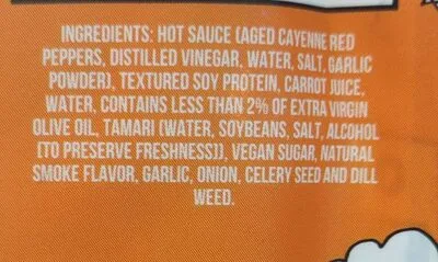 Ingredients Label for Louisville Vegan Jerky Co Buffalo Dill - Verified CERTIFIED SAFE