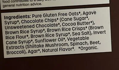 Ingredients Label for Made Good Chewy Granola Bar - Verified CERTIFIED SAFE
