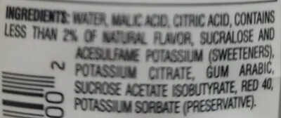 Ingredients Label for Mio Fruit Punch Liquid Water Enhancer - Verified PROCEED WITH CAUTION
