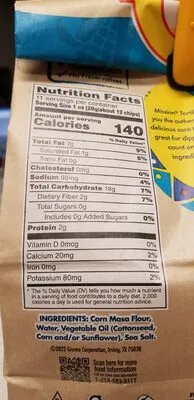 Ingredients Label for Mission Strips Tortilla - Verified CERTIFIED SAFE