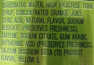 Ingredients Label for Mountain Dew - Verified PROCEED WITH CAUTION