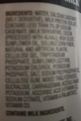 Ingredients Label for Muscle Milk Protein Shake, Chocolate - Verified PROCEED WITH CAUTION