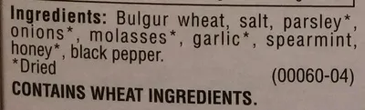 Ingredients Label for Near East Tabouleh Grain Mix - Verified NOT SAFE