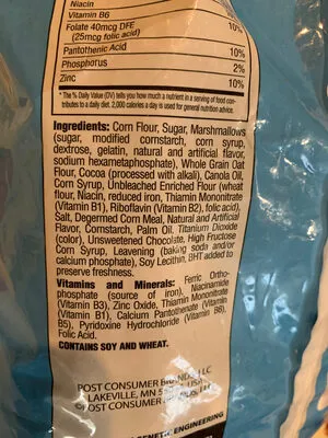 Ingredients Label for Oreo O's Mega Stuf Oreo Cereal - Verified NOT SAFE