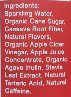 Ingredients Label for Poppi Classic Cola Prebiotic Soda - Verified CERTIFIED SAFE