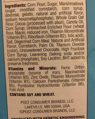 Ingredients Label for Post Mega Stuf Oreo O's Cereal - Verified NOT SAFE