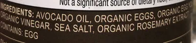 Ingredients Label for Primal Kitchen Mayo Real Mayonnaise - Verified CERTIFIED SAFE