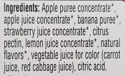 Ingredients Label for Pure Organic Pure Layered Fruit Bars Strawberry Banana - Verified CERTIFIED SAFE