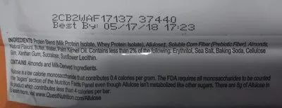 Ingredients Label for Quest Cereal Protein Bar, Waffle - Verified PROCEED WITH CAUTION