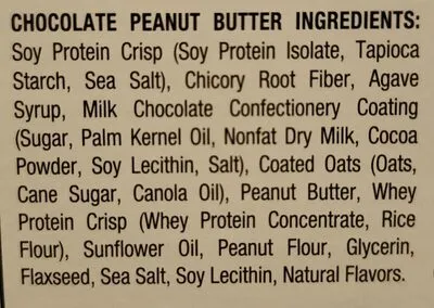 Ingredients Label for Ready Clean Protein Bar, Dark Chocolate Sea Salt - Verified CERTIFIED SAFE