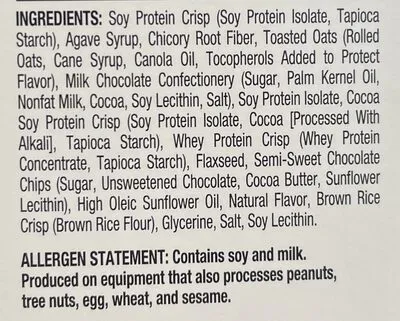 Ingredients Label for Ready Clean Protein Bar - Verified CERTIFIED SAFE