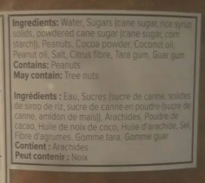 Ingredients Label for Righteous Dairy Free Chocolate Peanut Butter Plant Based Gelato - Verified MANUFACTURER LABELED GLUTEN-FREE