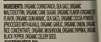 Ingredients Label for Simply Organic Brown Gravy Mix - Verified CERTIFIED SAFE