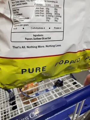 Ingredients Label for Skinny Pop Original Popcorn - Verified CERTIFIED SAFE