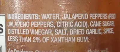 Ingredients Label for Sky Valley Sriracha Sauce - Verified CERTIFIED SAFE