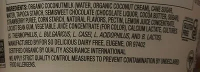 Ingredients Label for So Delicious Dairy Free Yogurt - Verified CERTIFIED SAFE