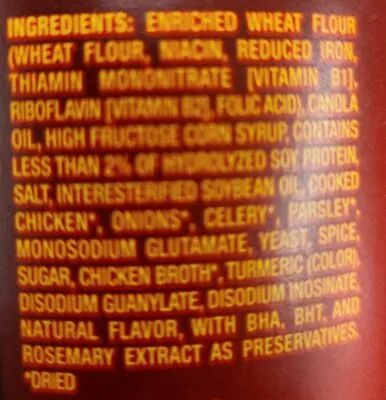 Ingredients Label for Stove Top Everyday For Chicken Stuffing Mix - Verified NOT SAFE