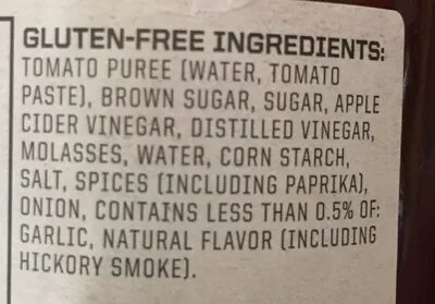 Ingredients Label for Stubb's Sticky Sweet Legendary Bar-b-q Sauce - Verified CERTIFIED SAFE