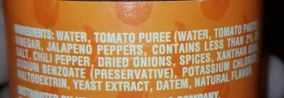 Ingredients Label for Taco Bell Hot Sauce - Verified PROCEED WITH CAUTION