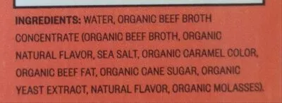 Ingredients Label for Thrive Market Organic Beef Flavored Broth - Verified CERTIFIED SAFE