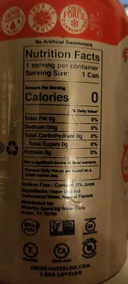 Ingredients Label for Waterloo Watermelon Sparkling Water - Verified CERTIFIED SAFE